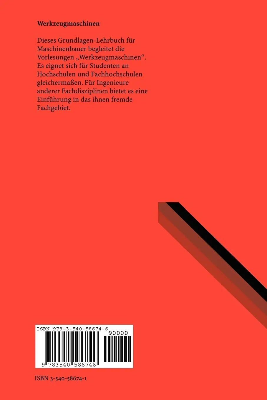 Rückseite: 9783540586746 | Werkzeugmaschinen | Grundlagen | Hans K. Tönshoff | Taschenbuch | x