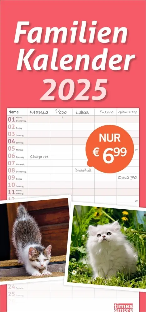 Cover: 9783756406746 | Katzen Familienplaner 2025 | Kalender | Spiralbindung | Kalender