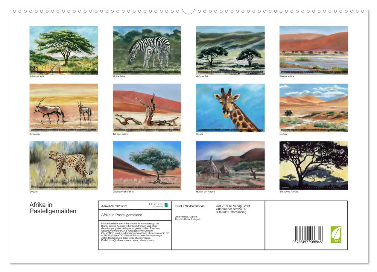 Bild: 9783457966846 | Afrika in Pastellgemälden (hochwertiger Premium Wandkalender 2026...