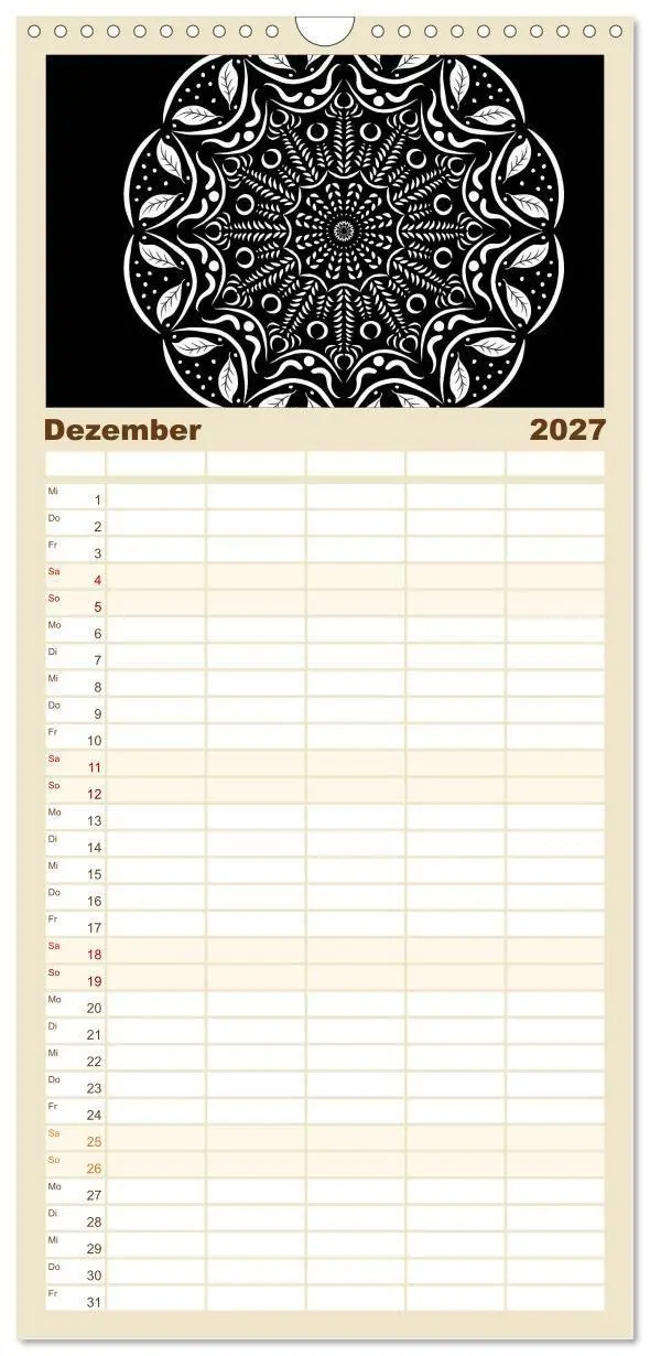 Bild: 9783594346846 | Familienplaner 2027 - Entspannung und Ruhe durch Mandalas mit 5...