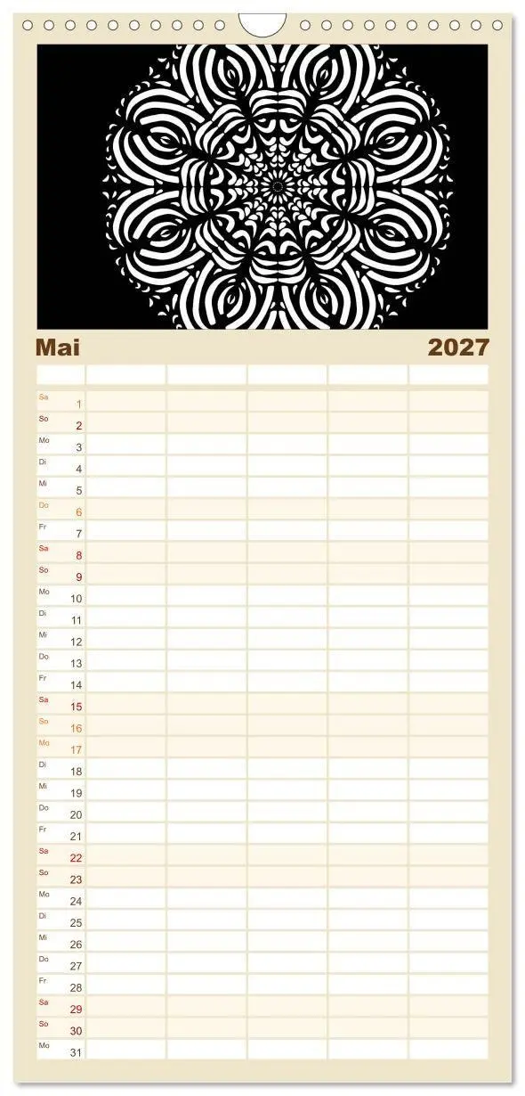 Bild: 9783594346846 | Familienplaner 2027 - Entspannung und Ruhe durch Mandalas mit 5...