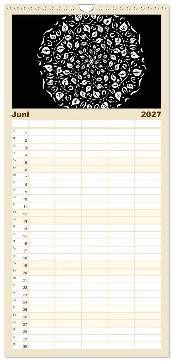 Bild: 9783594346846 | Familienplaner 2027 - Entspannung und Ruhe durch Mandalas mit 5...