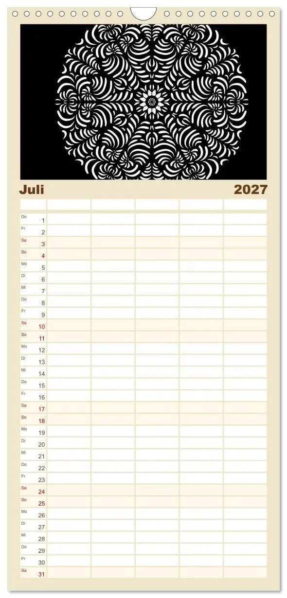 Bild: 9783594346846 | Familienplaner 2027 - Entspannung und Ruhe durch Mandalas mit 5...