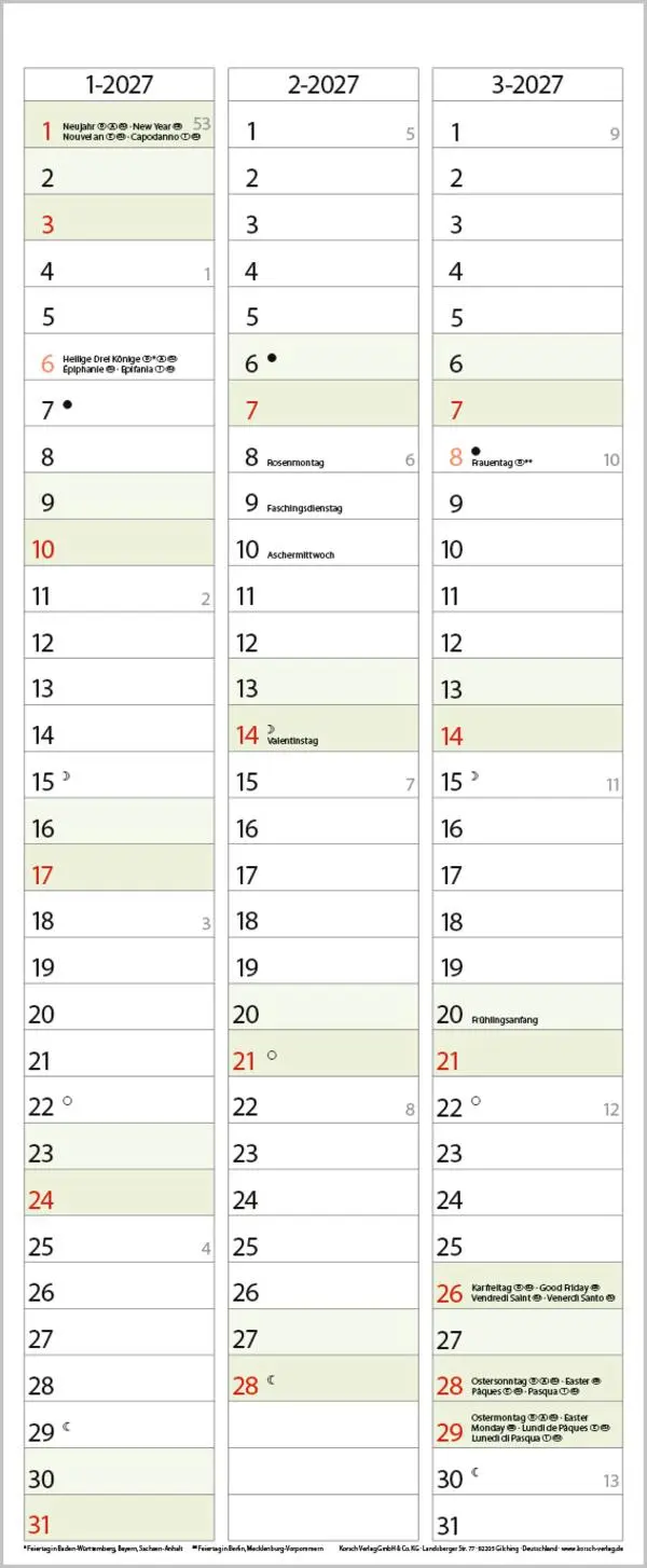 Bild: 9783731886846 | Tierfamilien Familienplaner 2026 | Verlag Korsch | Kalender | 13 S.