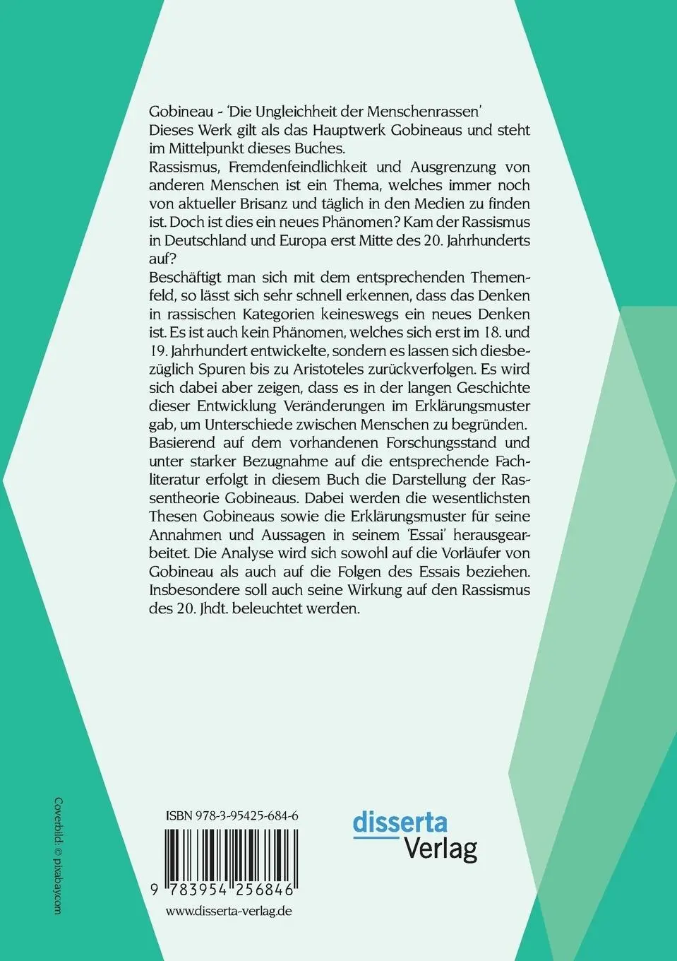 Rückseite: 9783954256846 | Die Entwicklung von Rassentheorien im 19. Jhdt.: Gobineau und sein...