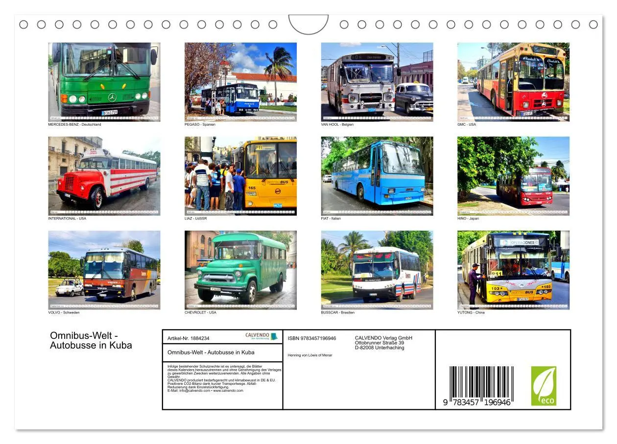 Bild: 9783457196946 | Omnibus-Welt - Autobusse in Kuba (Wandkalender 2025 DIN A4 quer),...