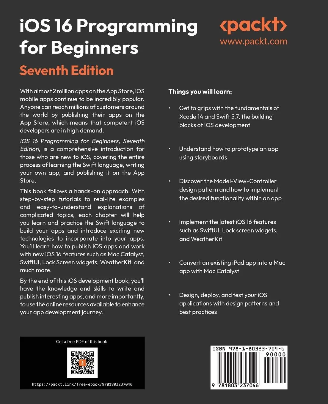 Rückseite: 9781803237046 | iOS 16 Programming for Beginners - Seventh Edition | Sahar (u. a.)