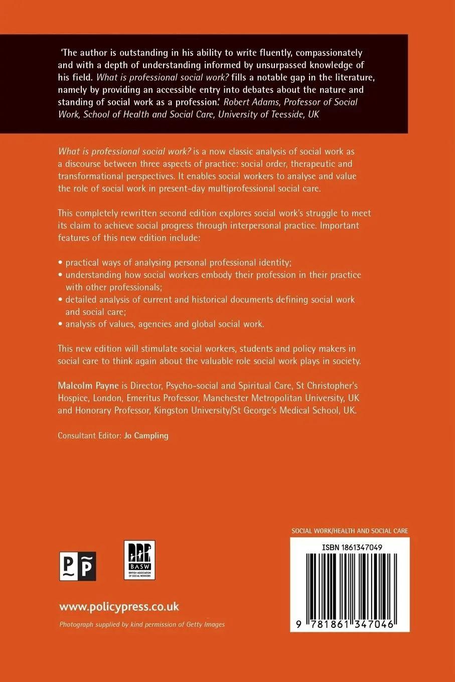 Rückseite: 9781861347046 | What is professional social work? | Malcolm Payne | Taschenbuch | 2006