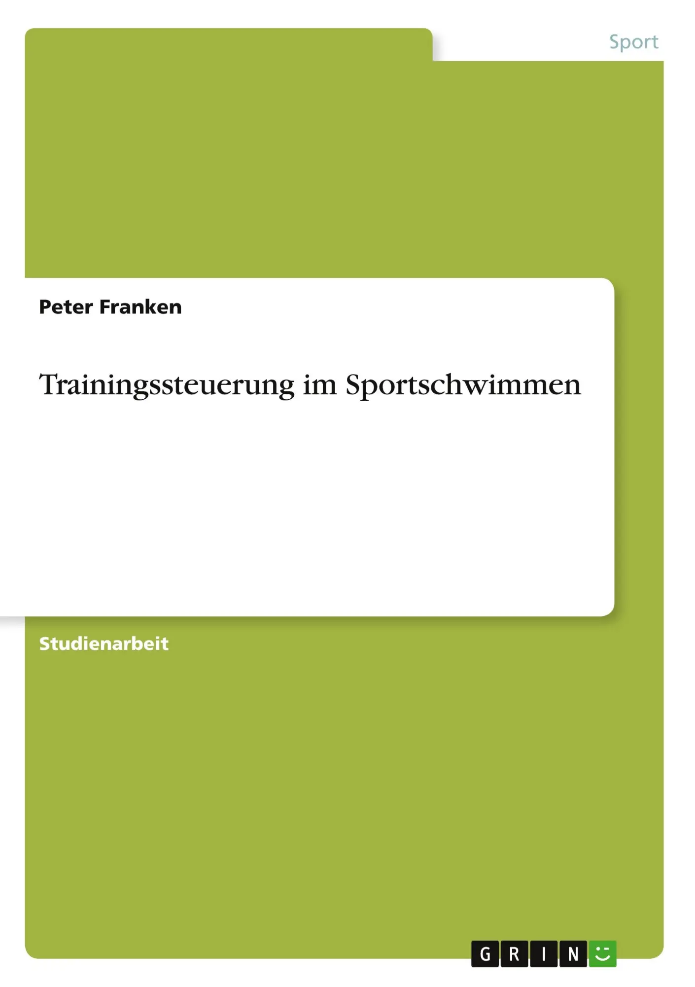 Trainingssteuerung im Sportschwimmen