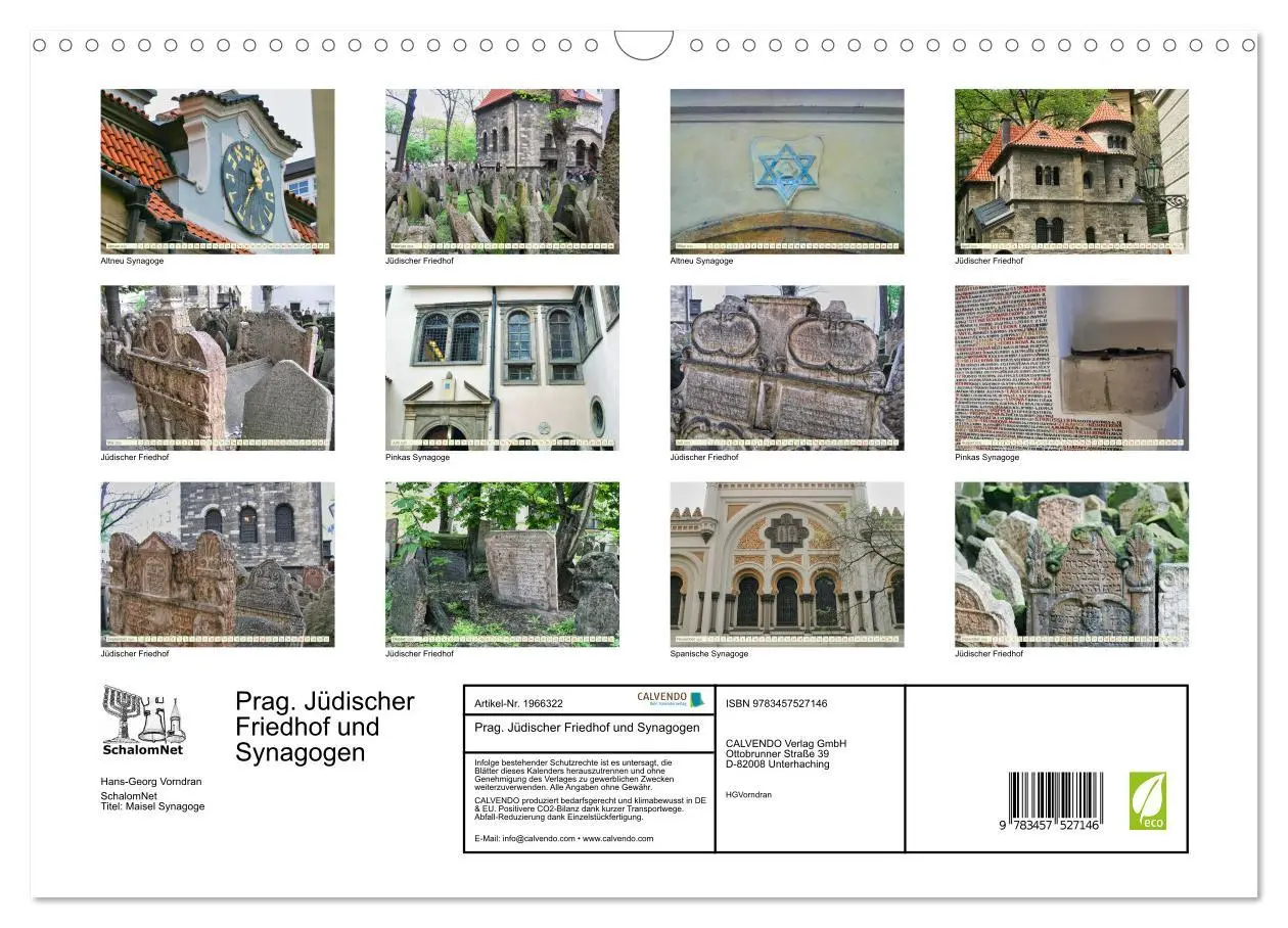 Bild: 9783457527146 | Prag. Jüdischer Friedhof und Synagogen (Wandkalender 2026 DIN A3...