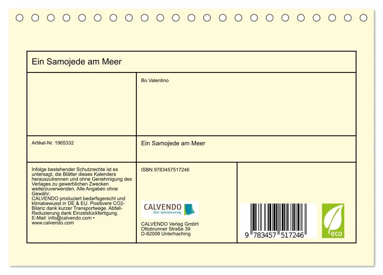 Bild: 9783457517246 | Ein Samojede am Meer (Tischkalender 2026 DIN A5 quer), CALVENDO...