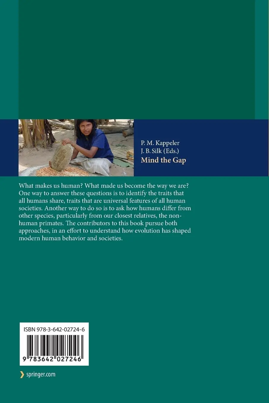 Rückseite: 9783642027246 | Mind the Gap | Tracing the Origins of Human Universals | Silk (u. a.)