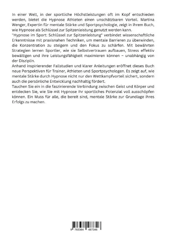 Rückseite: 9783384487346 | Hypnose im Sport: Schlüssel zur Spitzenleistung | Martina Wenger