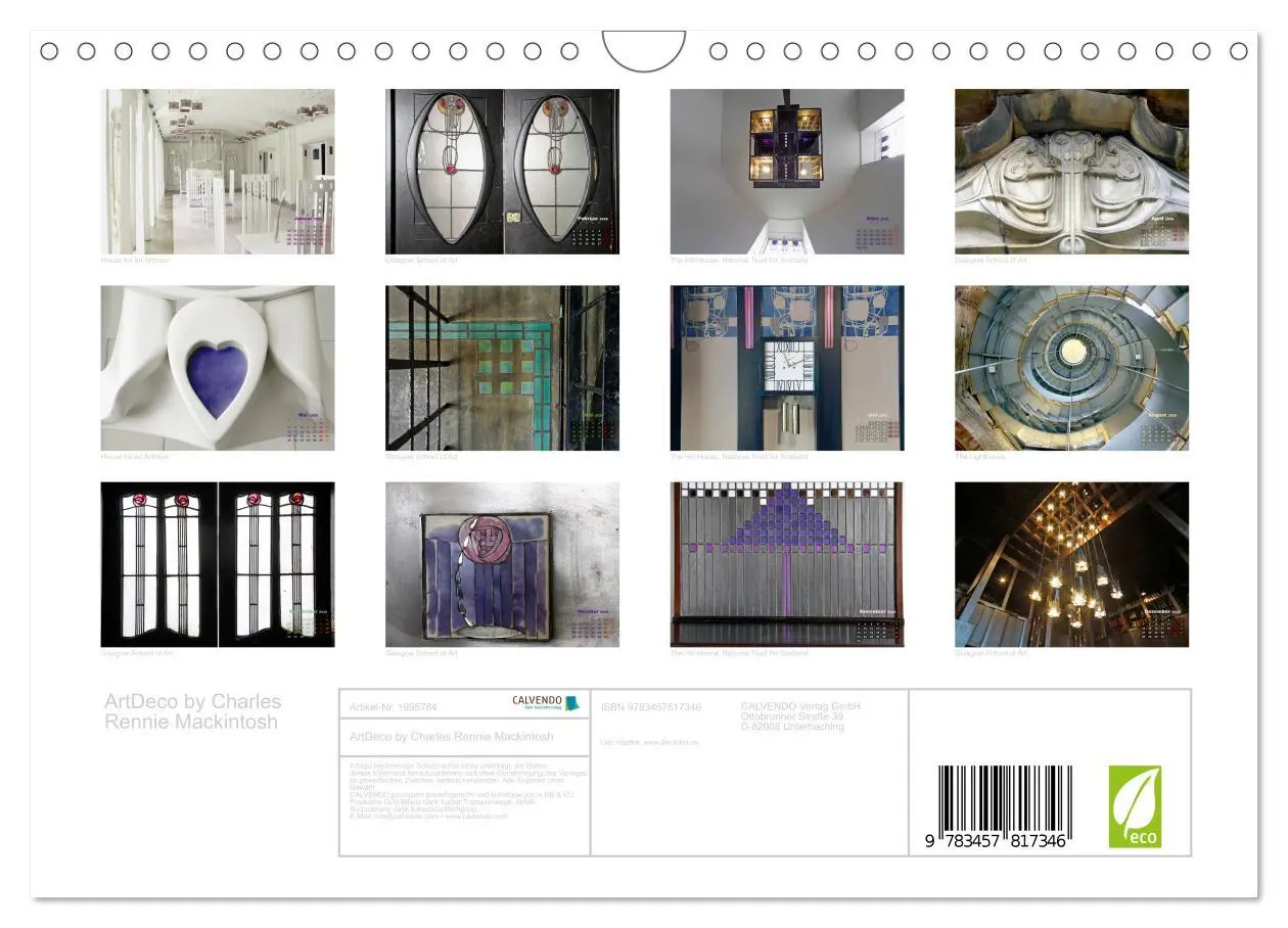 Bild: 9783457817346 | ArtDeco by Charles Rennie Mackintosh (Wandkalender 2026 DIN A4...