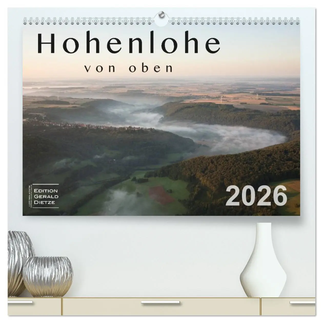 Cover: 9783516077346 | Hohenlohe von oben (hochwertiger Premium Wandkalender 2026 DIN A2...