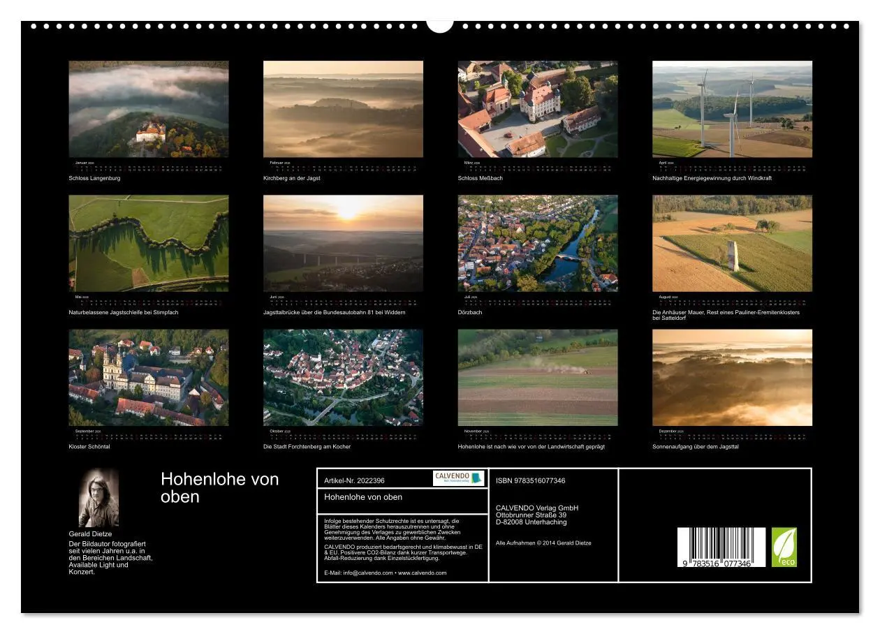 Bild: 9783516077346 | Hohenlohe von oben (hochwertiger Premium Wandkalender 2026 DIN A2...