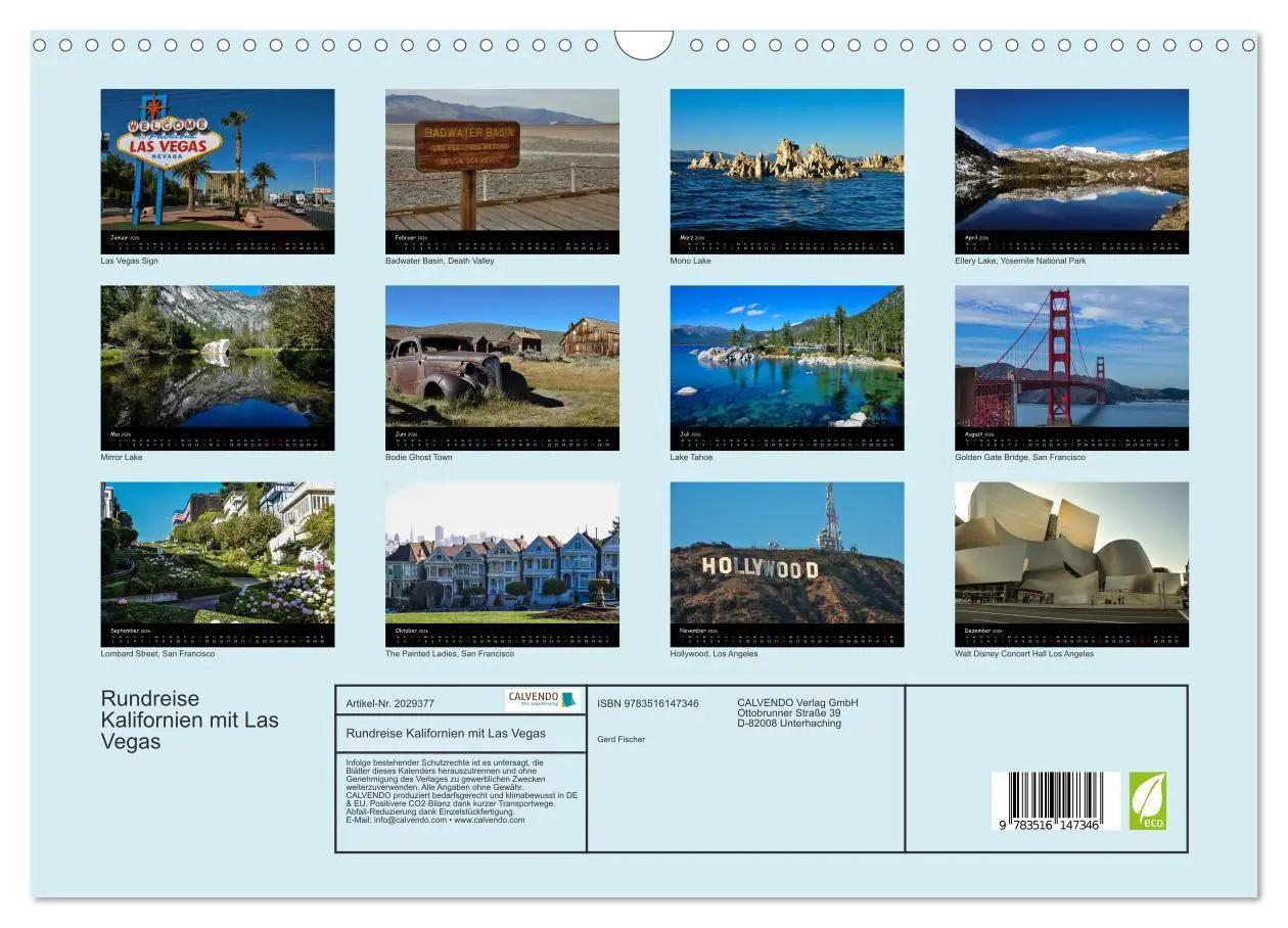 Bild: 9783516147346 | Rundreise Kalifornien mit Las Vegas (Wandkalender 2026 DIN A3...
