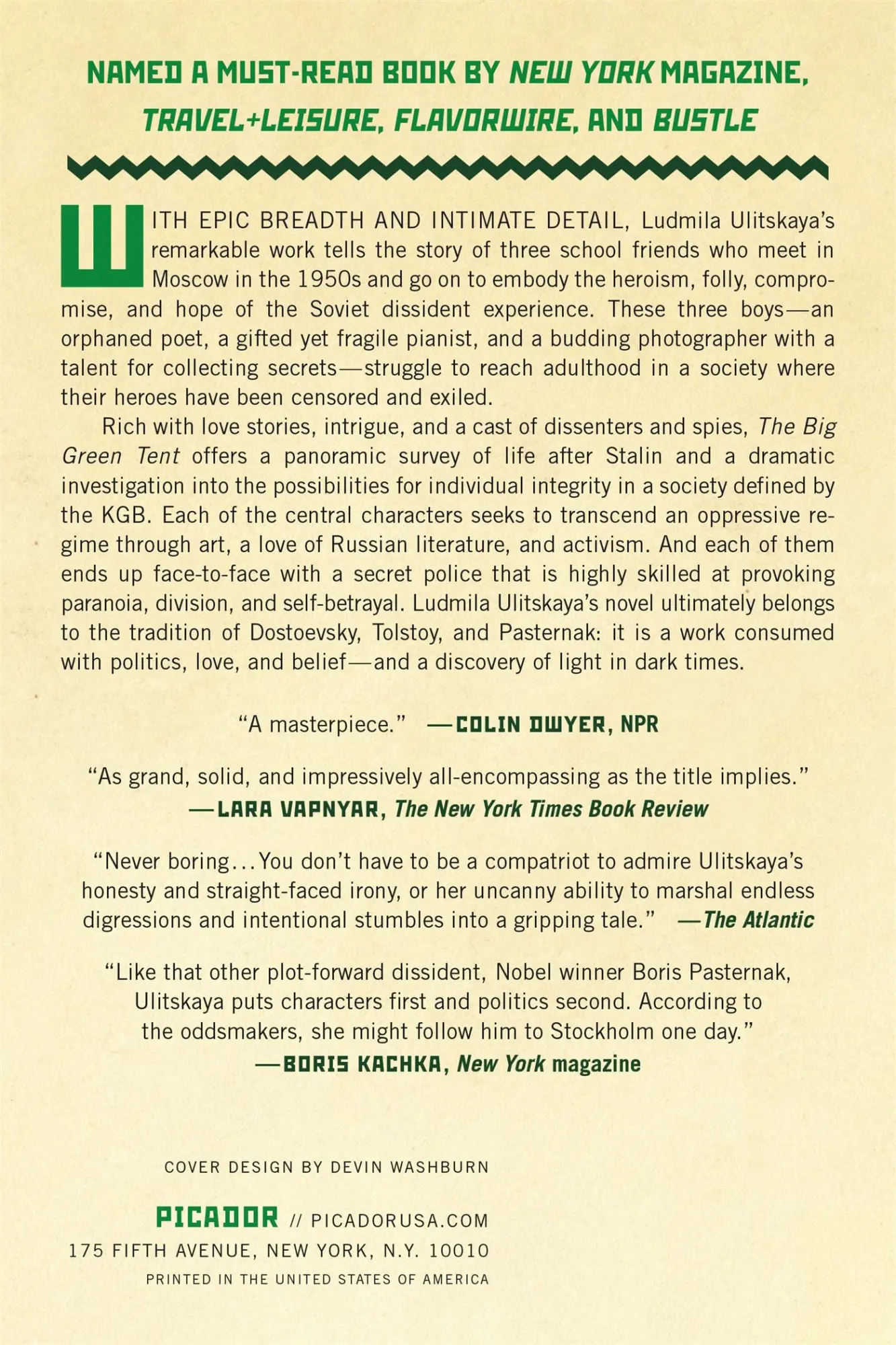 Rückseite: 9781250097446 | The Big Green Tent | Ludmila Ulitskaya | Taschenbuch | Englisch | 2017