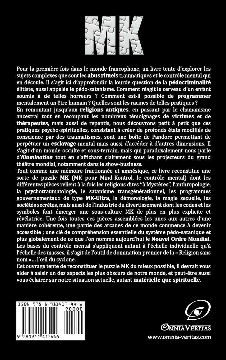 Rückseite: 9781911417446 | MK - Abus Rituels &amp; Contrôle Mental: Outils de domination de la...