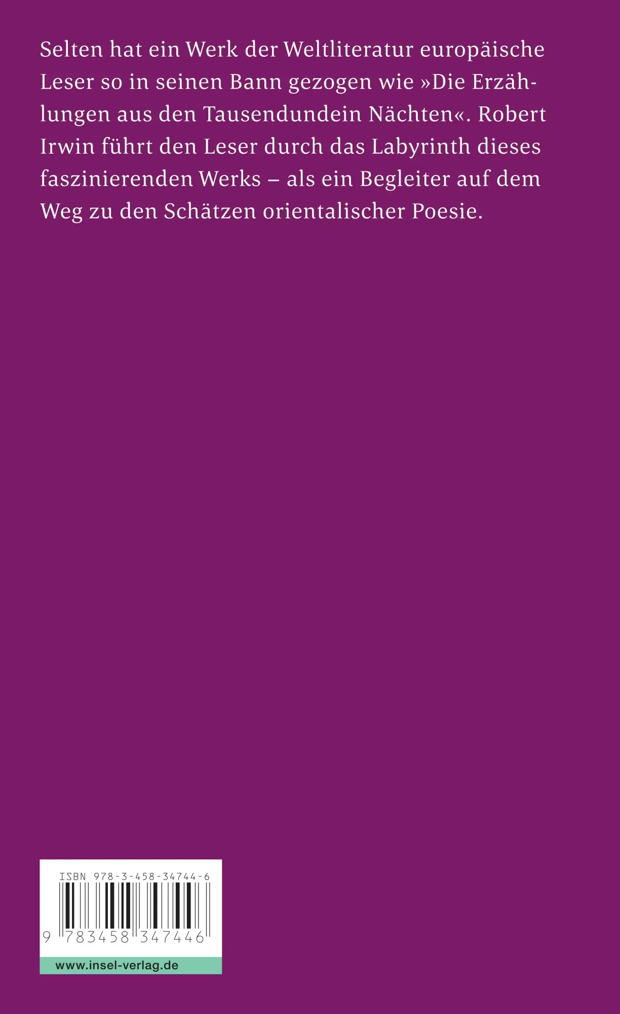 Rückseite: 9783458347446 | Die Welt von Tausendundeine Nacht | Robert Irwin | Taschenbuch | 2004