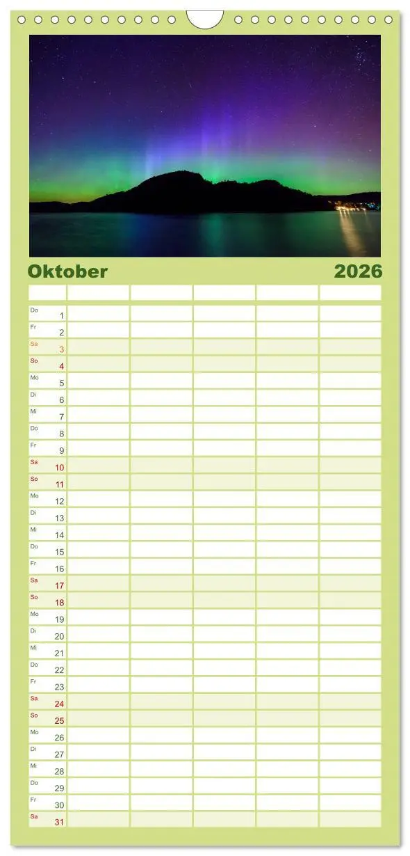 Bild: 9783516517446 | Familienplaner 2026 - Norwegens Süden mit 5 Spalten (Wandkalender,...