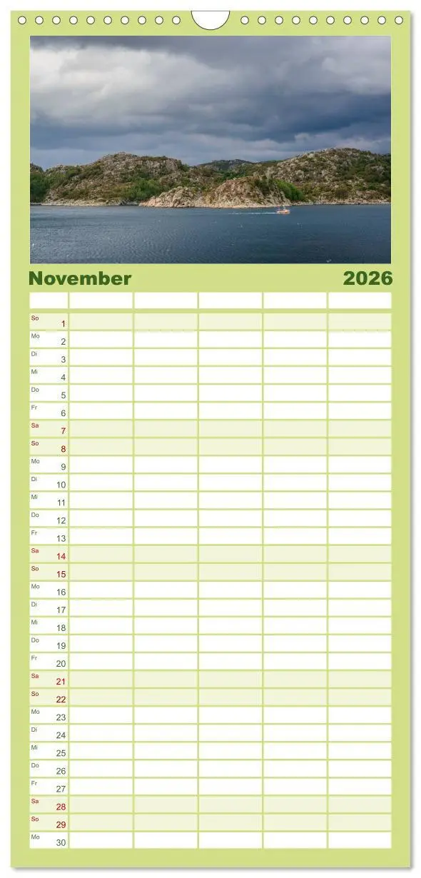 Bild: 9783516517446 | Familienplaner 2026 - Norwegens Süden mit 5 Spalten (Wandkalender,...