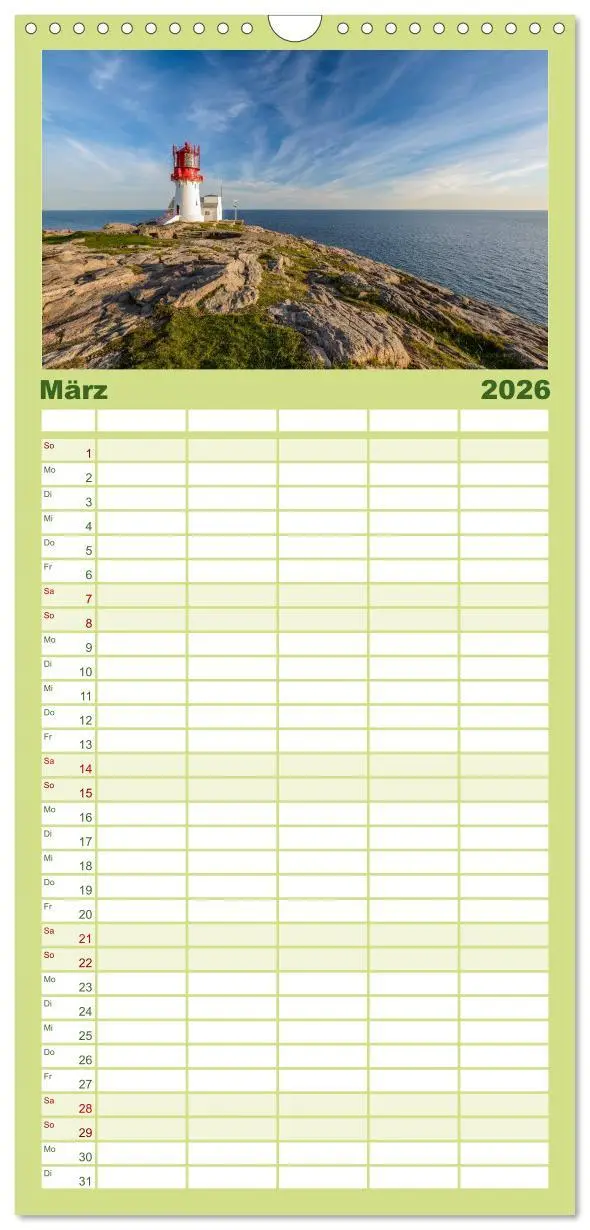 Bild: 9783516517446 | Familienplaner 2026 - Norwegens Süden mit 5 Spalten (Wandkalender,...