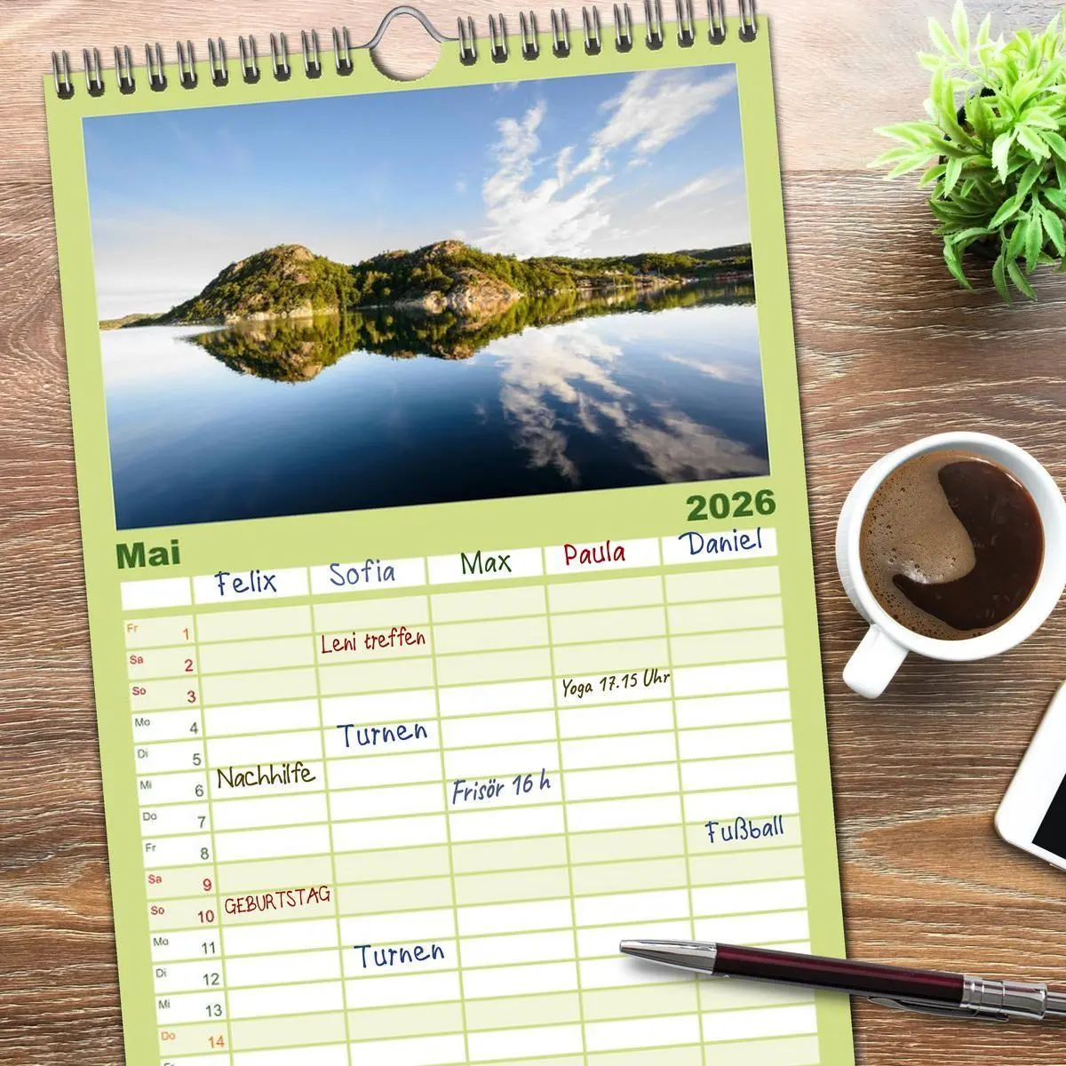 Bild: 9783516517446 | Familienplaner 2026 - Norwegens Süden mit 5 Spalten (Wandkalender,...