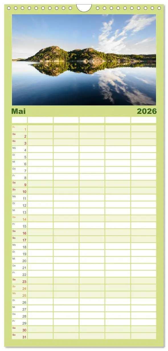 Bild: 9783516517446 | Familienplaner 2026 - Norwegens Süden mit 5 Spalten (Wandkalender,...
