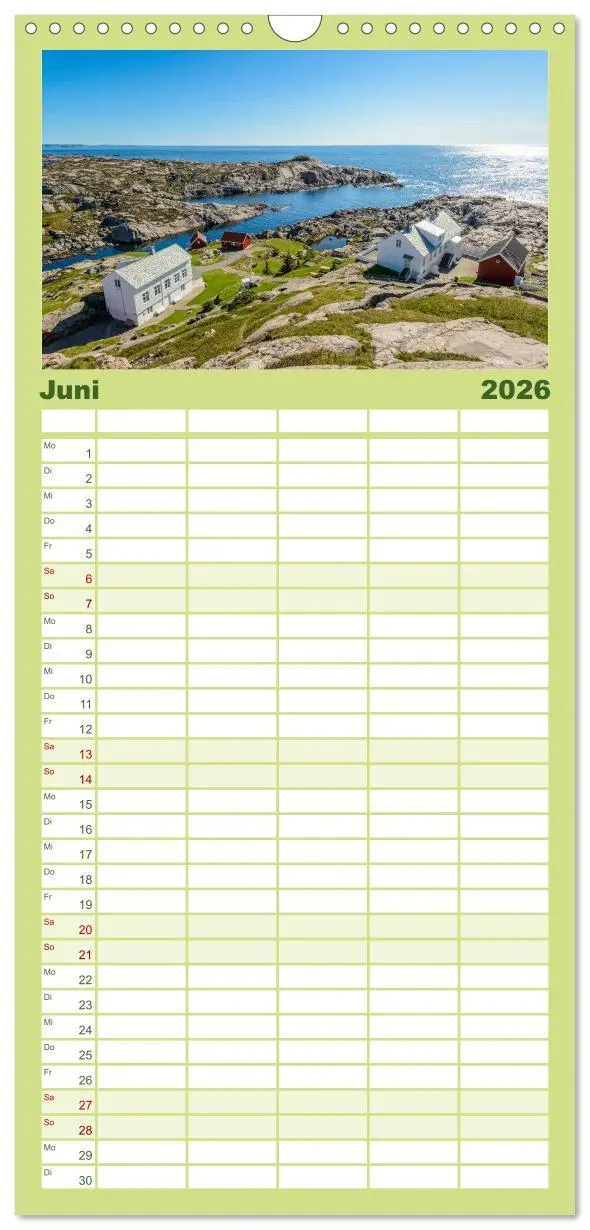 Bild: 9783516517446 | Familienplaner 2026 - Norwegens Süden mit 5 Spalten (Wandkalender,...