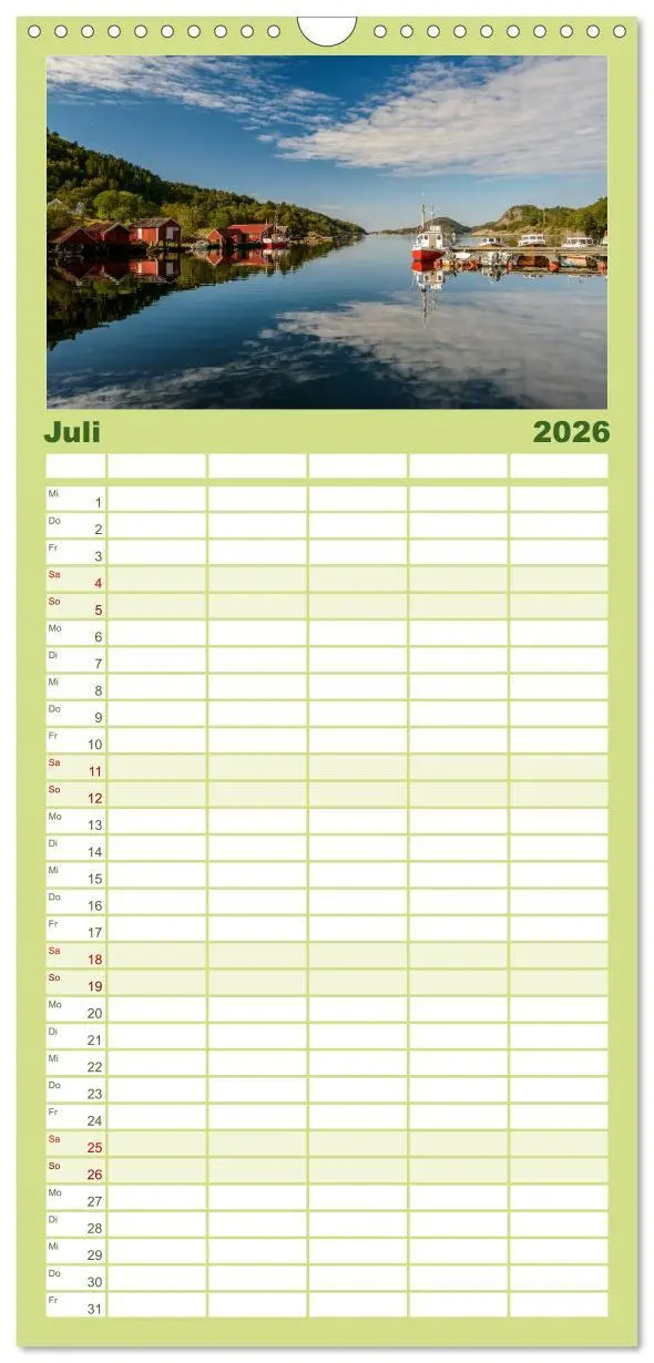 Bild: 9783516517446 | Familienplaner 2026 - Norwegens Süden mit 5 Spalten (Wandkalender,...