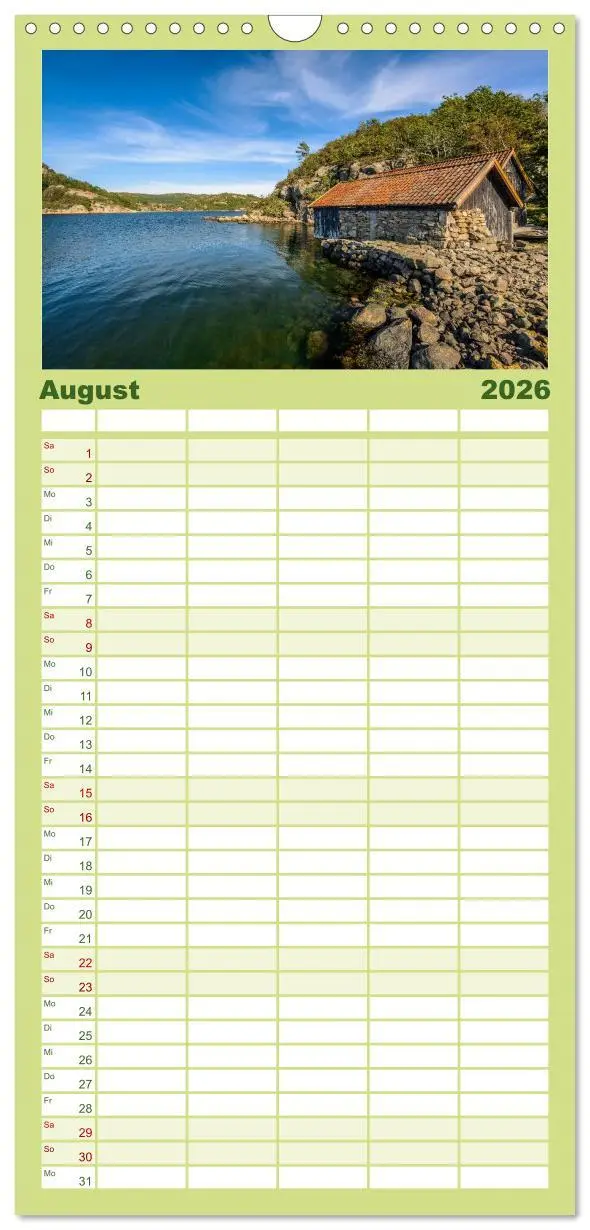 Bild: 9783516517446 | Familienplaner 2026 - Norwegens Süden mit 5 Spalten (Wandkalender,...