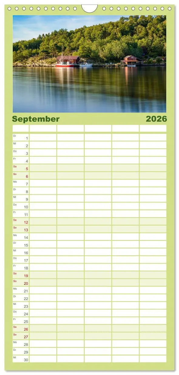 Bild: 9783516517446 | Familienplaner 2026 - Norwegens Süden mit 5 Spalten (Wandkalender,...