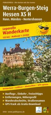 Cover: 9783899207446 | Wanderkarte Werra-Burgen-Steig Hessen X5 H, Hann. Münden -...