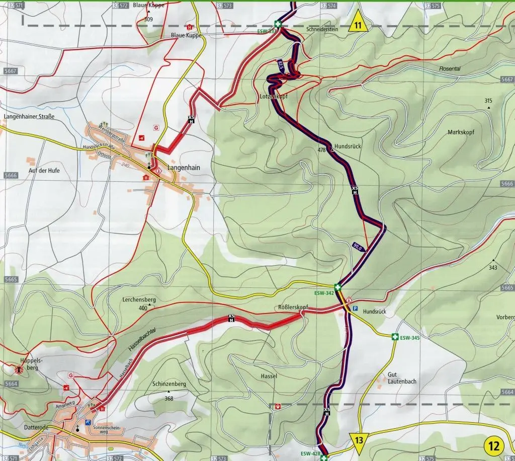 Bild: 9783899207446 | Wanderkarte Werra-Burgen-Steig Hessen X5 H, Hann. Münden -...