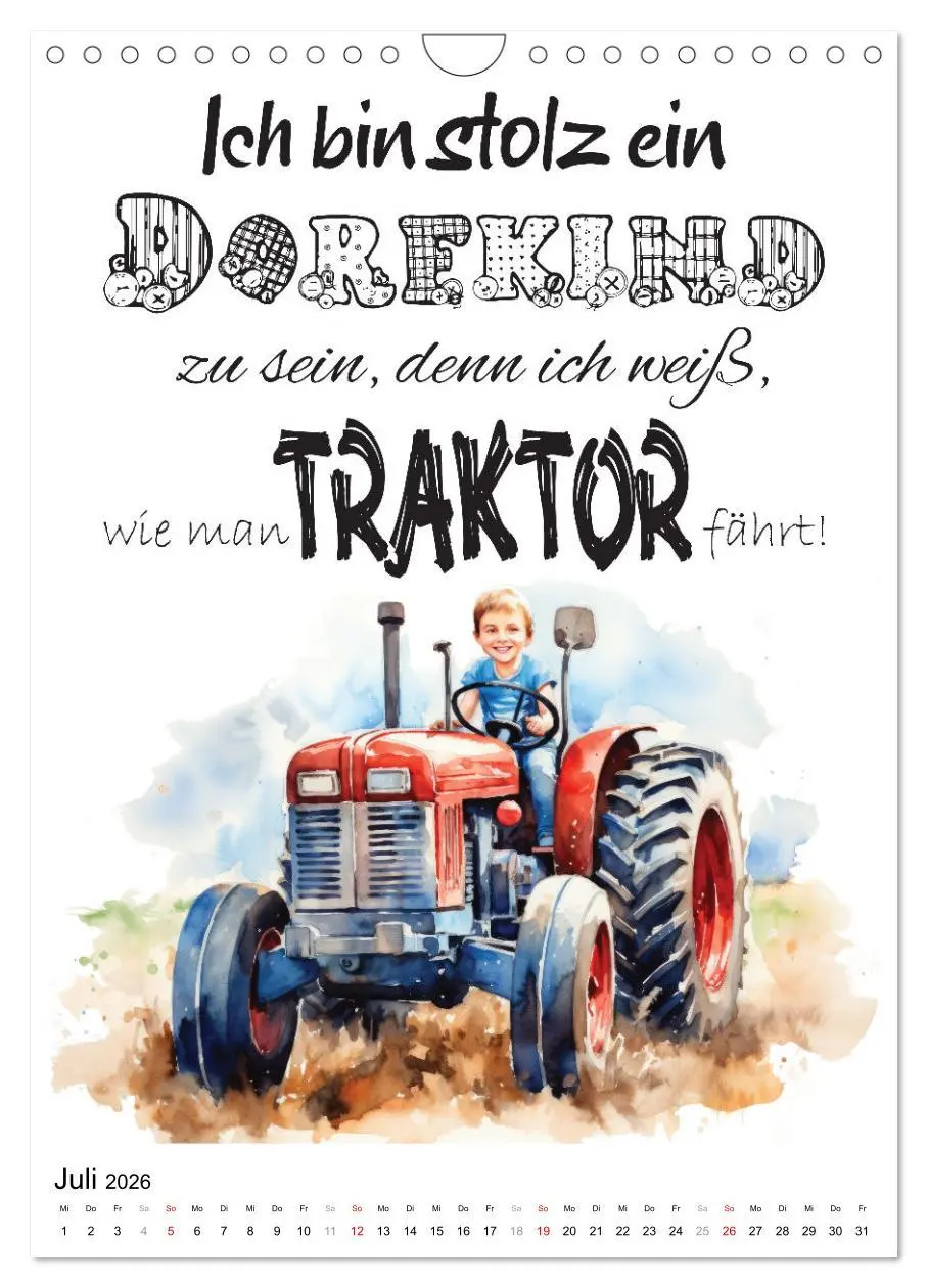 Bild: 9783516297546 | Dorfkinder und stolz darauf (Wandkalender 2026 DIN A4 hoch),...