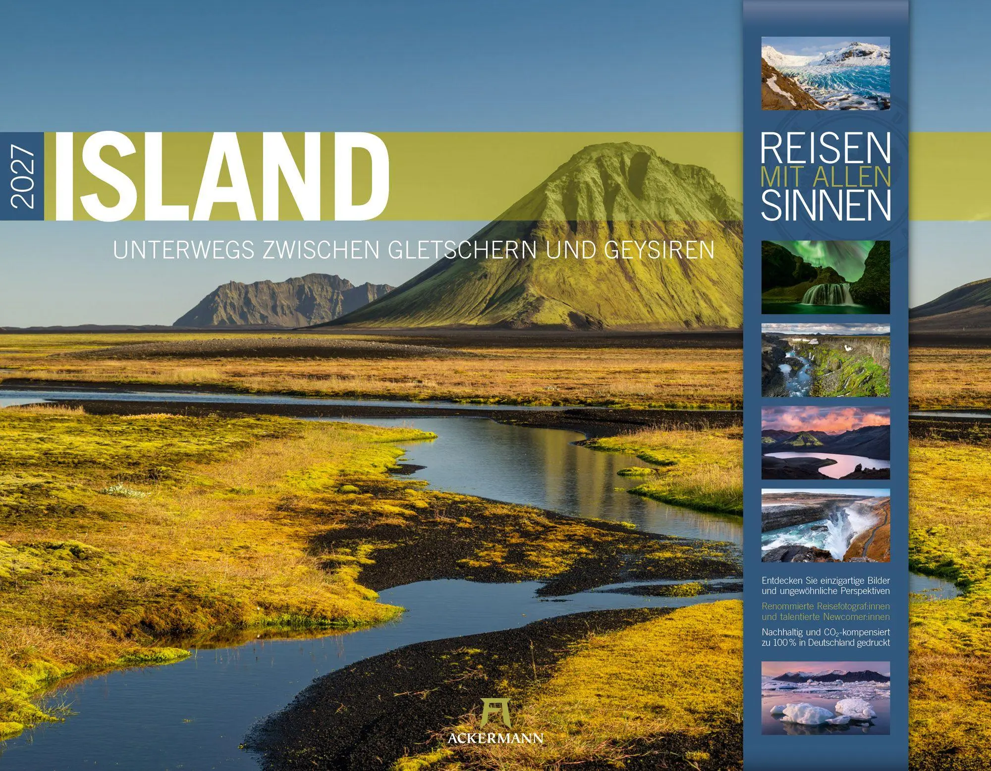 Cover: 9783838427546 | Island Kalender 2027 Unterwegs zwischen Gletschern und Geysiren | GmbH