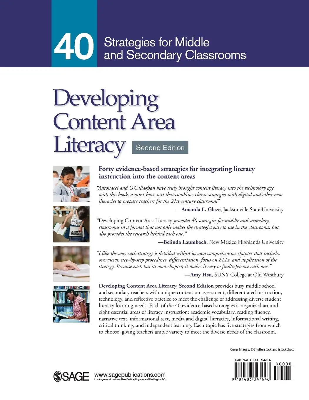 Rückseite: 9781483347646 | Developing Content Area Literacy | Patricia A. Antonacci (u. a.)