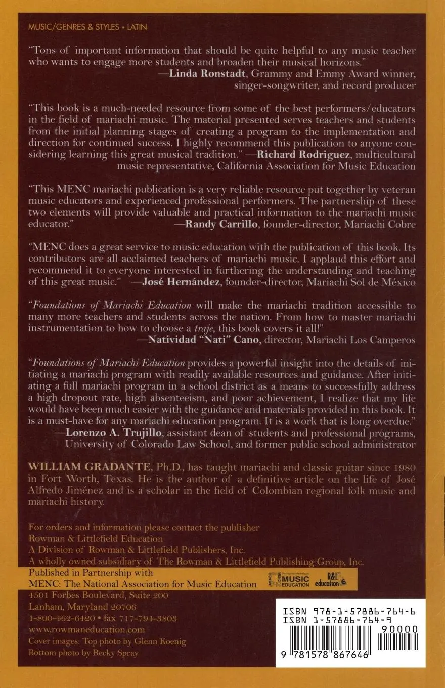 Rückseite: 9781578867646 | Foundations of Mariachi Education | Materials, Methods, and Resources