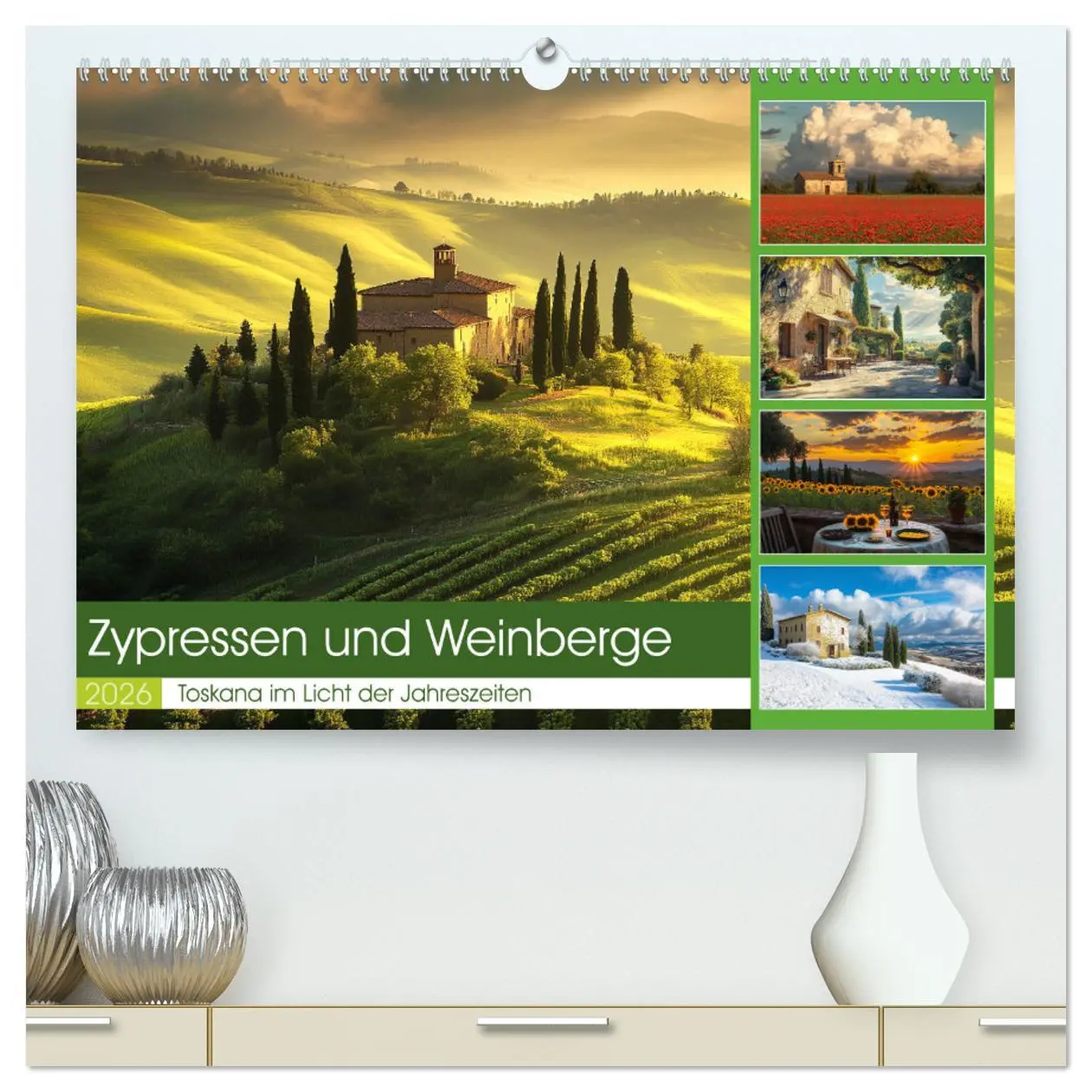Cover: 9783457267646 | Zypressen und Weinberge (hochwertiger Premium Wandkalender 2026 DIN...