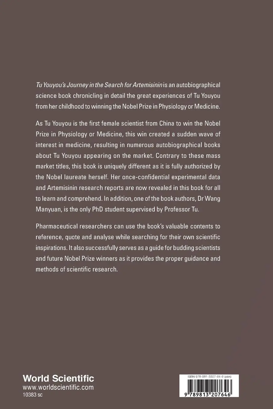 Rückseite: 9789813207646 | TU YOUYOU'S JOURNEY IN THE SEARCH FOR ARTEMISININ | Hu | Taschenbuch