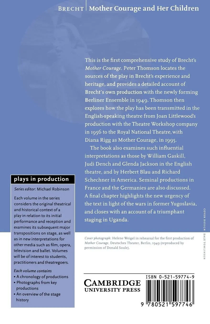 Rückseite: 9780521597746 | Brecht | Mother Courage and Her Children | Peter Thomson | Taschenbuch