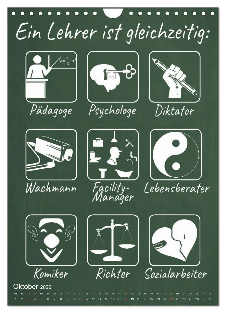Bild: 9783516347746 | Coole Lehrersprüche (Wandkalender 2026 DIN A4 hoch), CALVENDO...