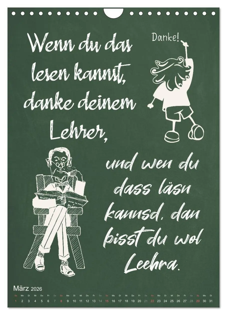 Bild: 9783516347746 | Coole Lehrersprüche (Wandkalender 2026 DIN A4 hoch), CALVENDO...