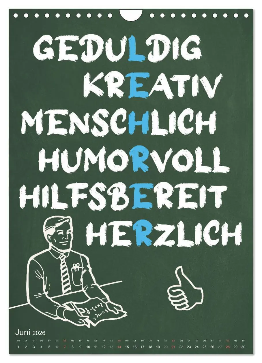 Bild: 9783516347746 | Coole Lehrersprüche (Wandkalender 2026 DIN A4 hoch), CALVENDO...