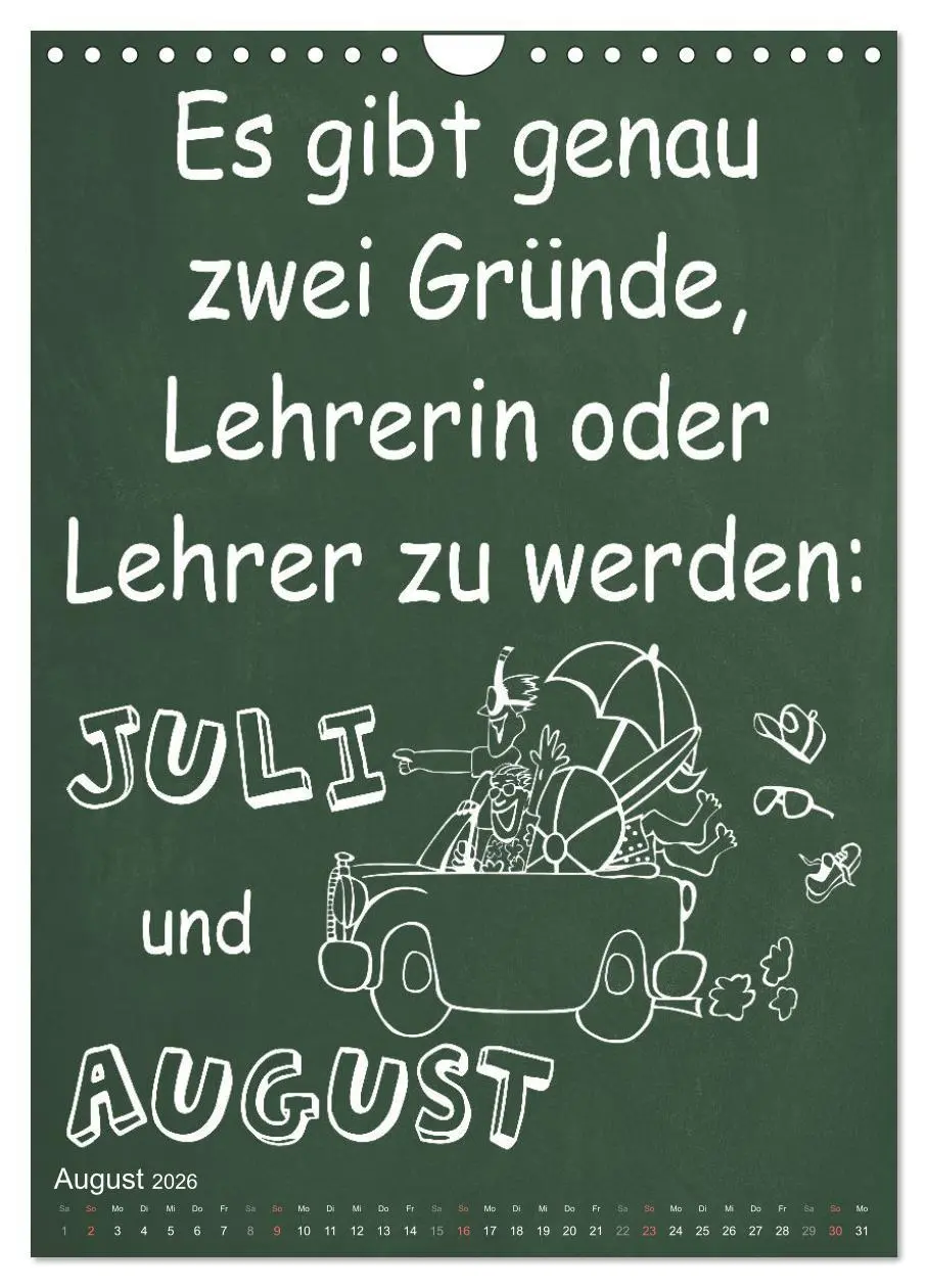 Bild: 9783516347746 | Coole Lehrersprüche (Wandkalender 2026 DIN A4 hoch), CALVENDO...