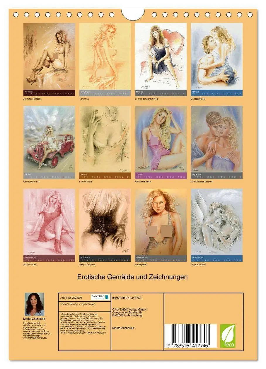 Bild: 9783516417746 | Erotische Gemälde und Zeichnungen (Wandkalender 2026 DIN A4 hoch),...