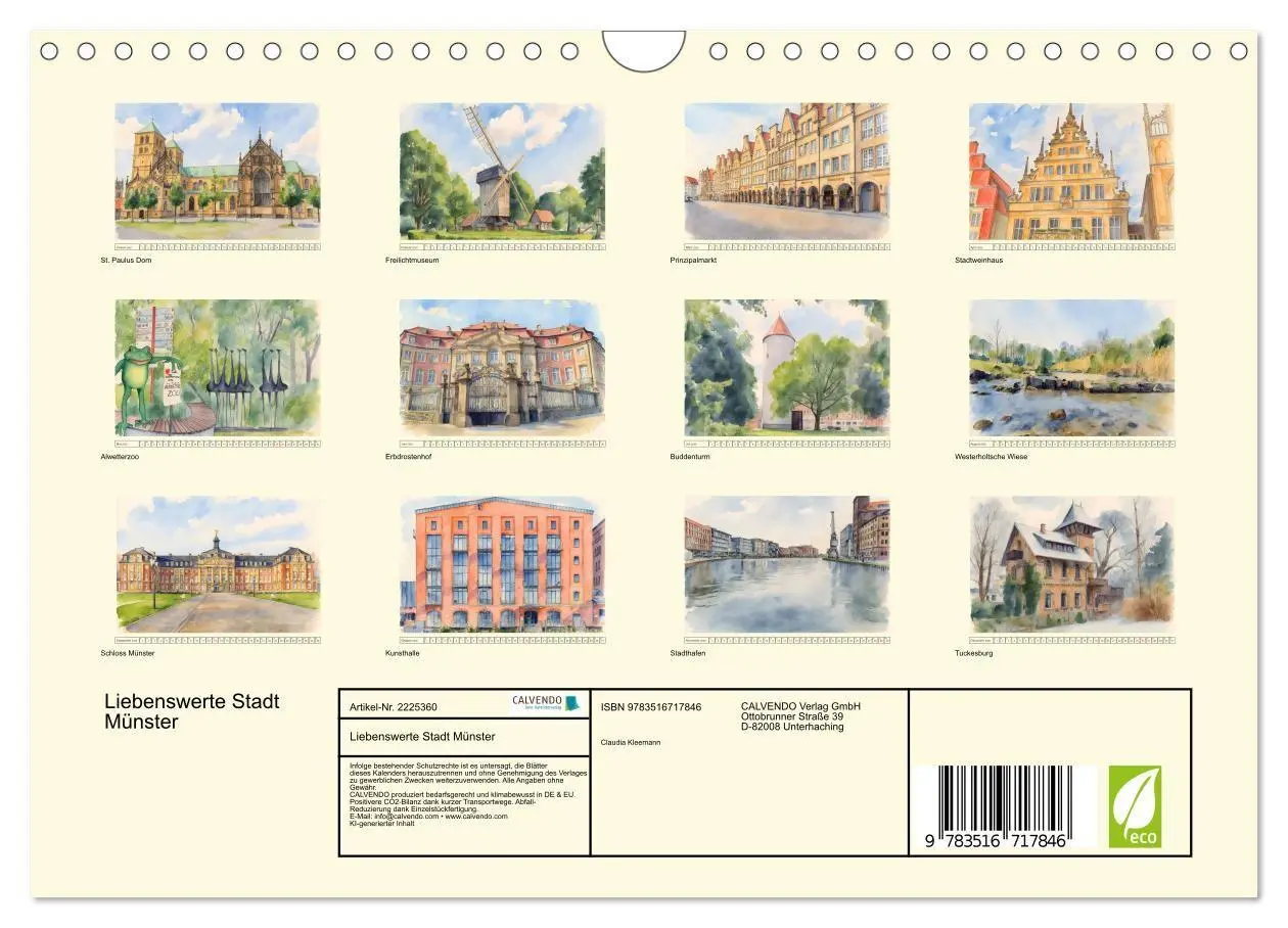 Bild: 9783516717846 | Liebenswerte Stadt Münster (Wandkalender 2026 DIN A4 quer),...