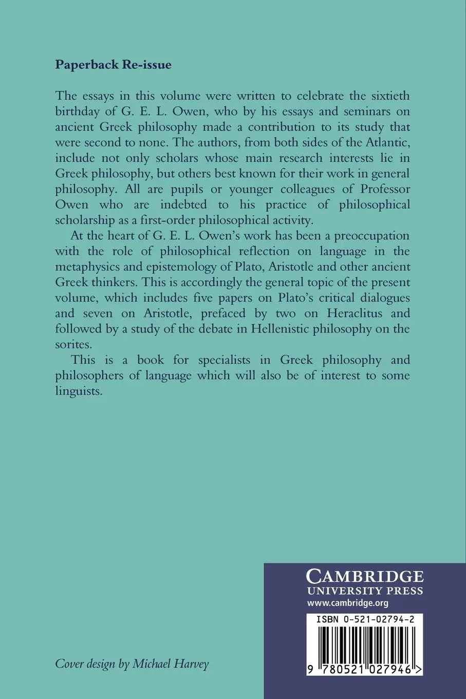 Rückseite: 9780521027946 | Language and Logos | Malcolm Schofield (u. a.) | Taschenbuch | 2006