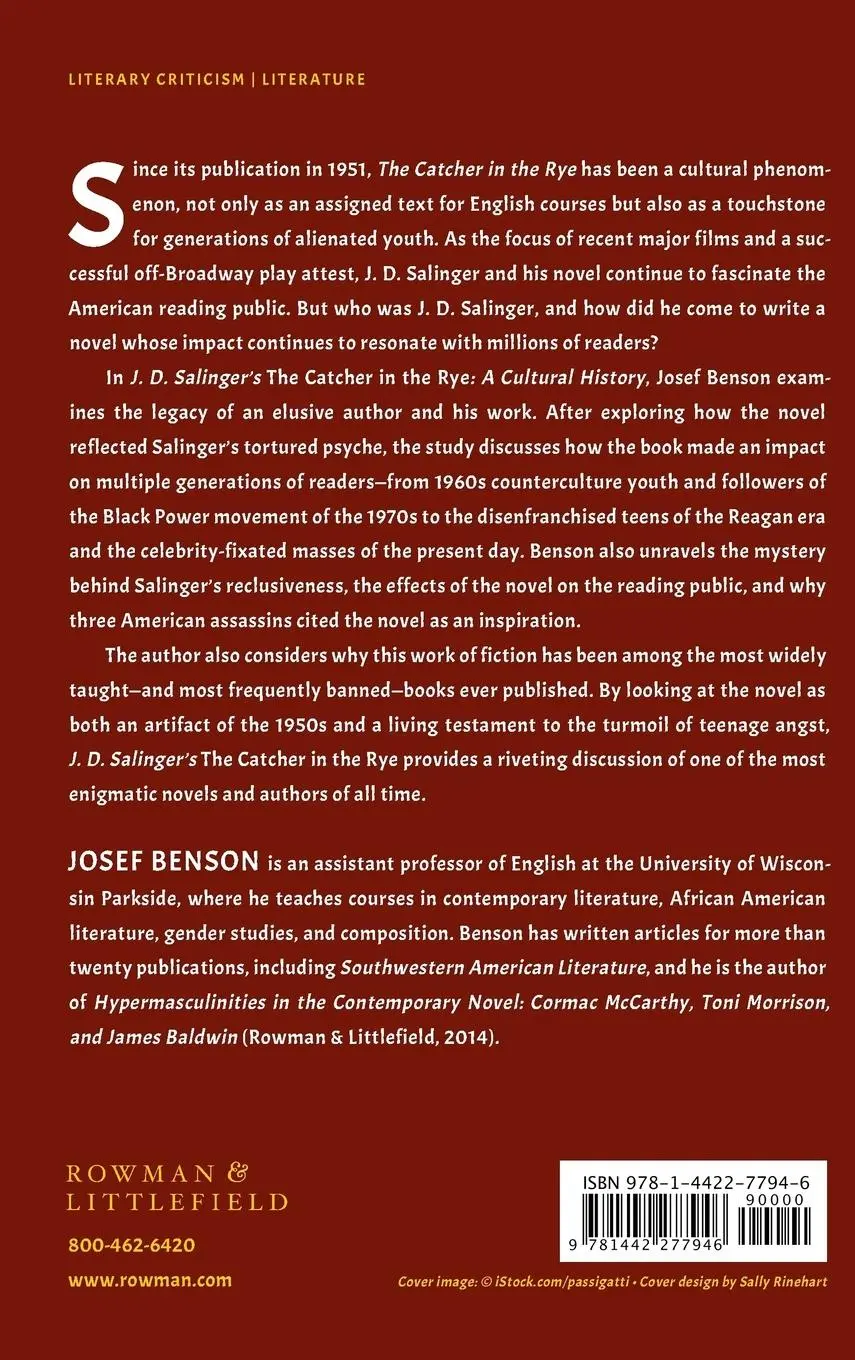 Rückseite: 9781442277946 | J. D. Salinger's The Catcher in the Rye | A Cultural History | Benson